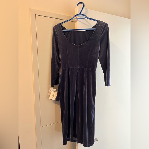 NWT Oleg Cassini Velvet Blue Prom Dress - Picture 4 of 4